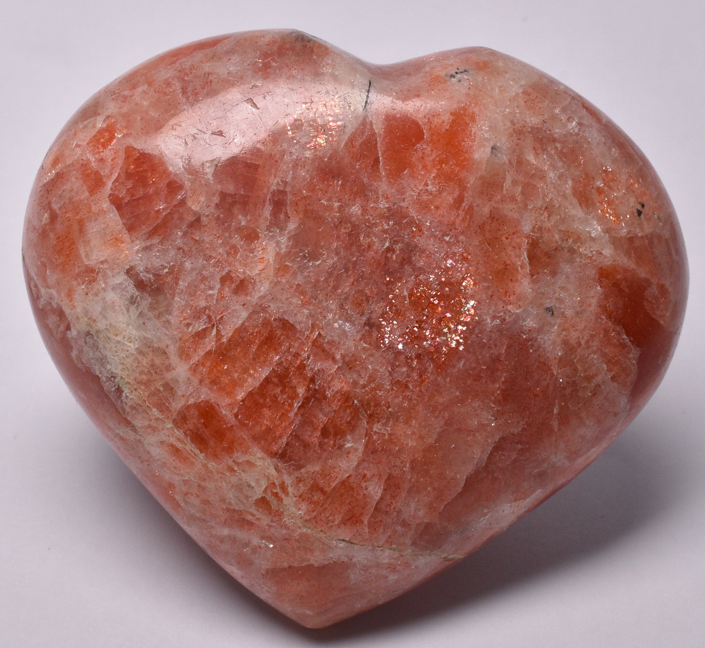 SUNSTONE POLISHED CRYSTAL HEART P647