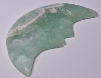 FLUORITE CRESCENT MOON CARVING P649