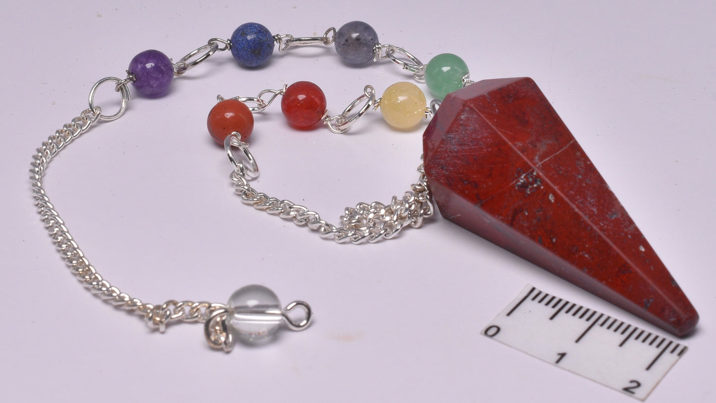 CHAKRA CRYSTAL RED JASPER PENDULUM P883