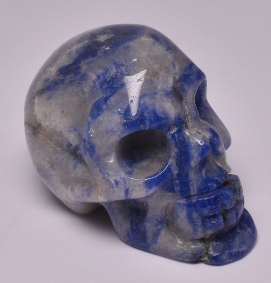 SODALITE CRYSTAL CARVED SKULL P366