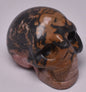 CRYSTAL RHODONITE CARVED SKULL P370