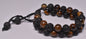 TIGER EYE AND LAVA STONE POLISHED BEADED CRYSTAL BRACELET J193