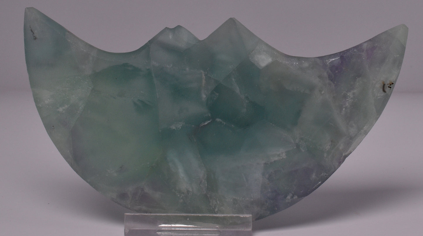 FLUORITE CRESCENT MOON CARVING P893