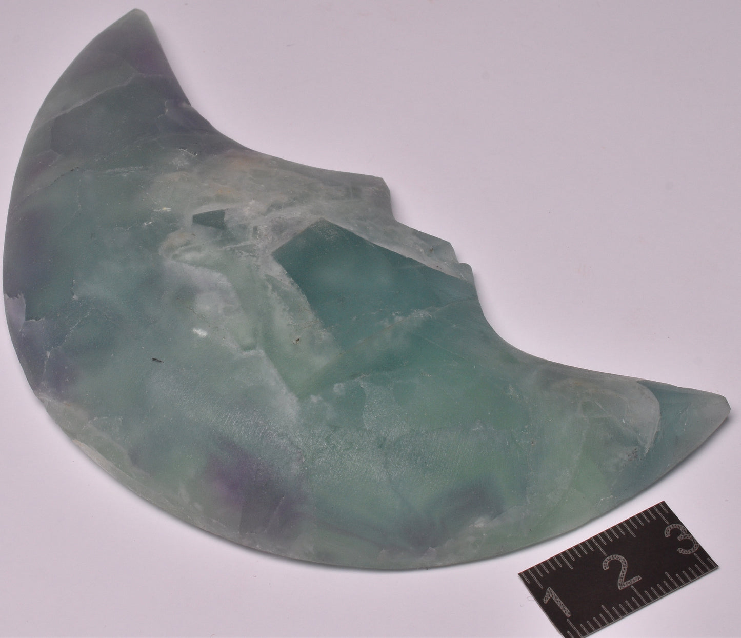 FLUORITE CRESCENT MOON CARVING P893