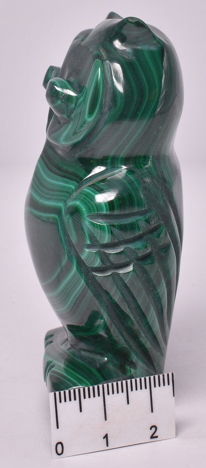 MALACHITE CRYSTAL OWL CARVING 7.5 cm P814