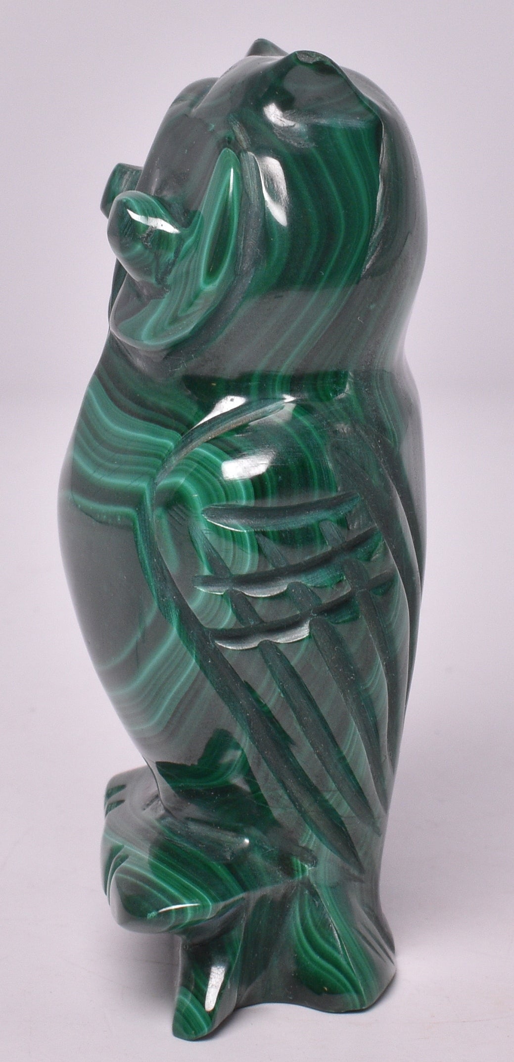 MALACHITE CRYSTAL OWL CARVING 7.5 cm P814