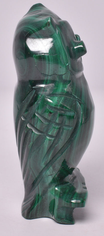 MALACHITE CRYSTAL OWL CARVING 7.5 cm P814