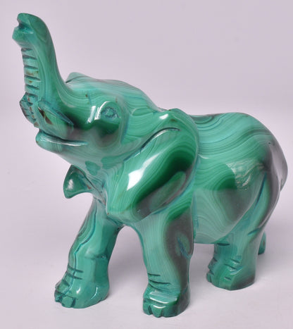 MALACHITE CRYSTAL ELEPHANT CARVING P828