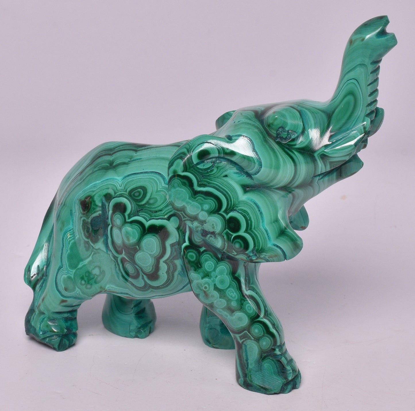 MALACHITE CRYSTAL ELEPHANT CARVING P828