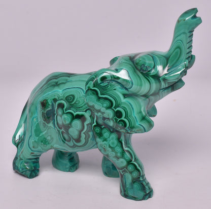 MALACHITE CRYSTAL ELEPHANT CARVING P828