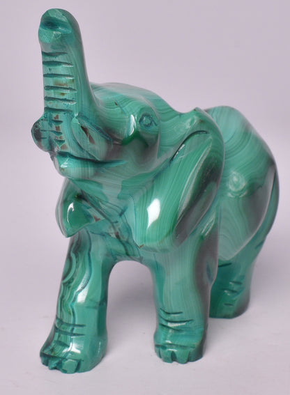 MALACHITE CRYSTAL ELEPHANT CARVING P828