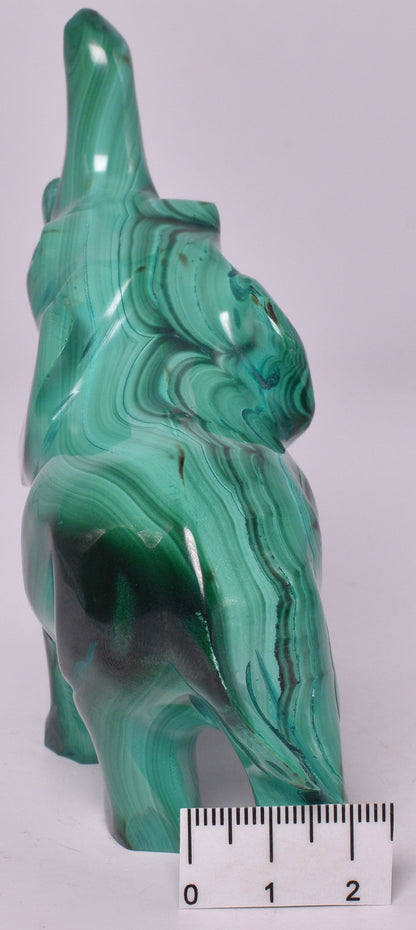 MALACHITE CRYSTAL ELEPHANT CARVING P828