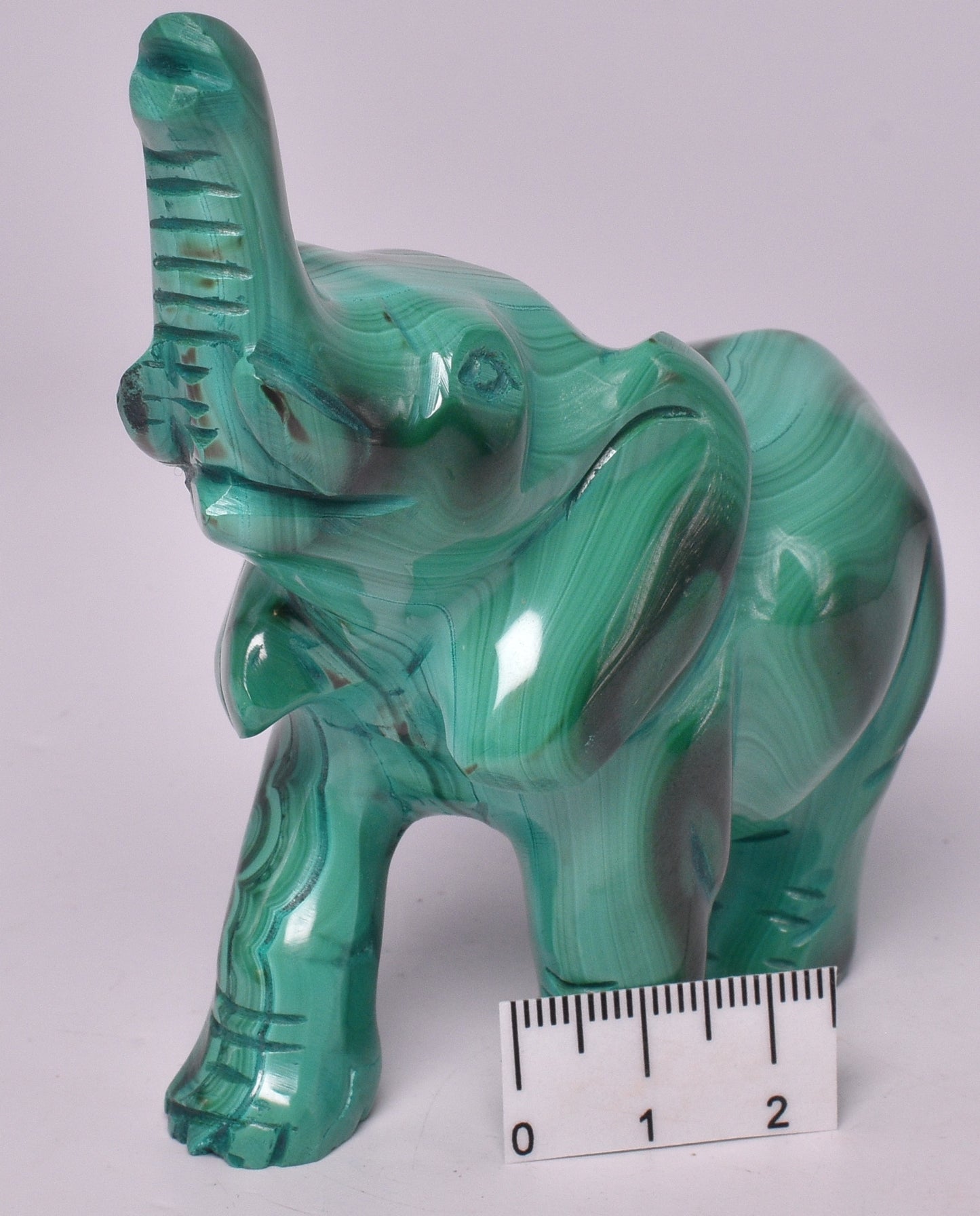 MALACHITE CRYSTAL ELEPHANT CARVING P828