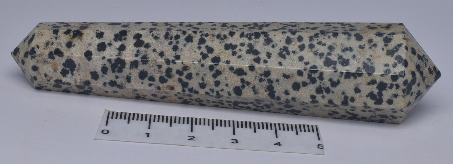 DALMATIAN JASPER CRYSTAL DOUBLE POINT P493