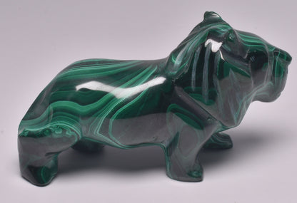 MALACHITE CRYSTAL LION CARVING P1049