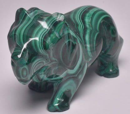 MALACHITE CRYSTAL LION CARVING P1049