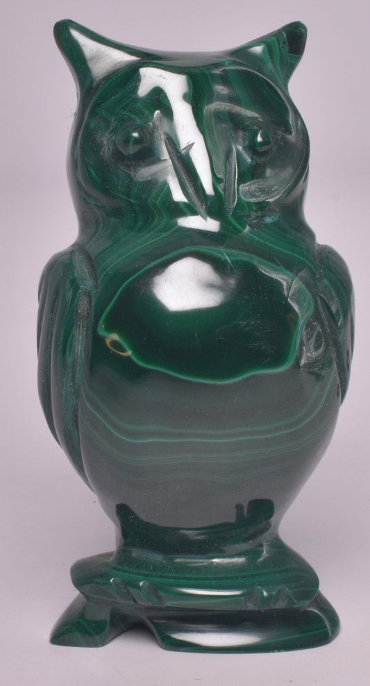 MALACHITE CRYSTAL OWL CARVING P1061