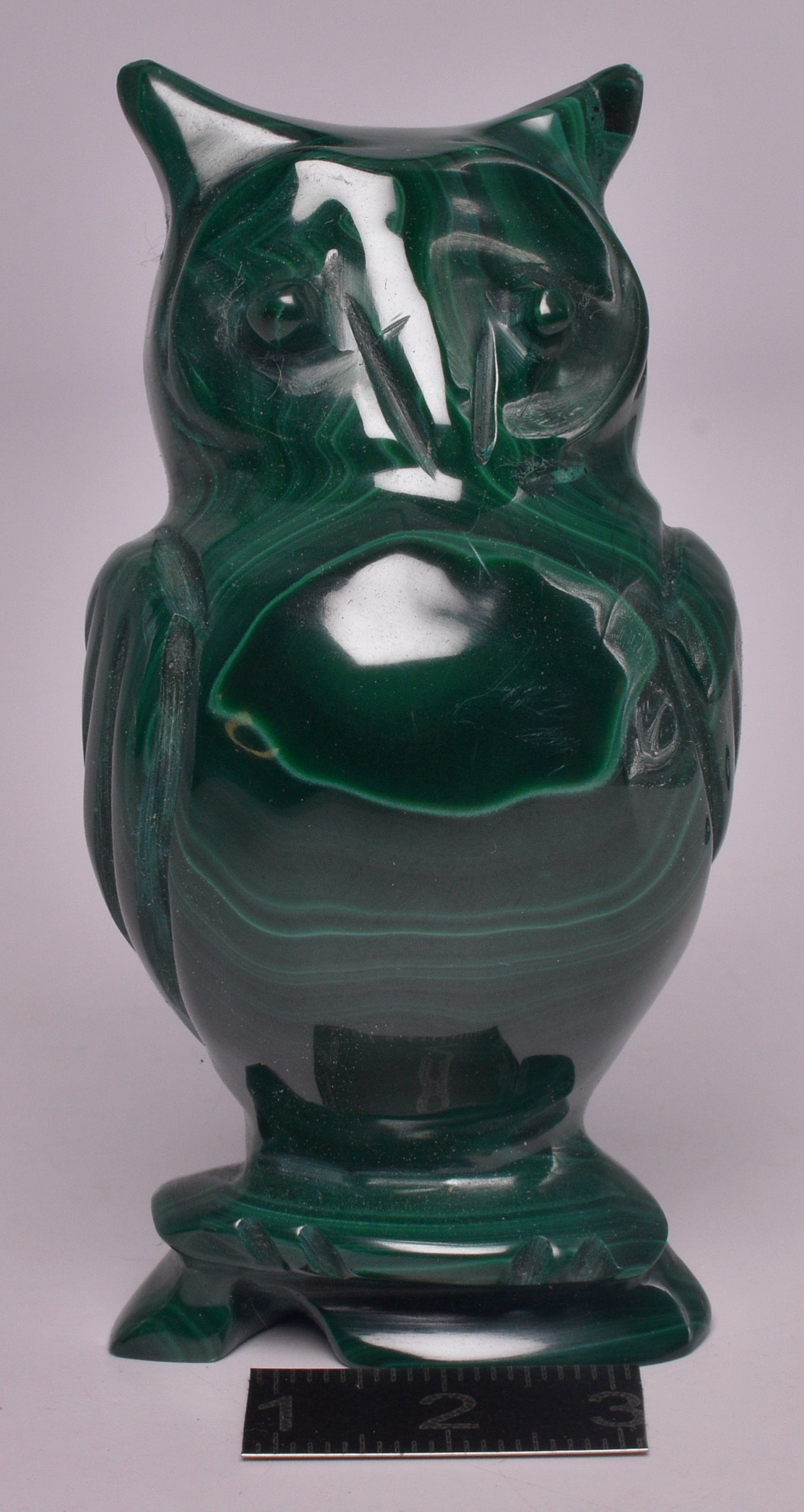 MALACHITE CRYSTAL OWL CARVING P1061