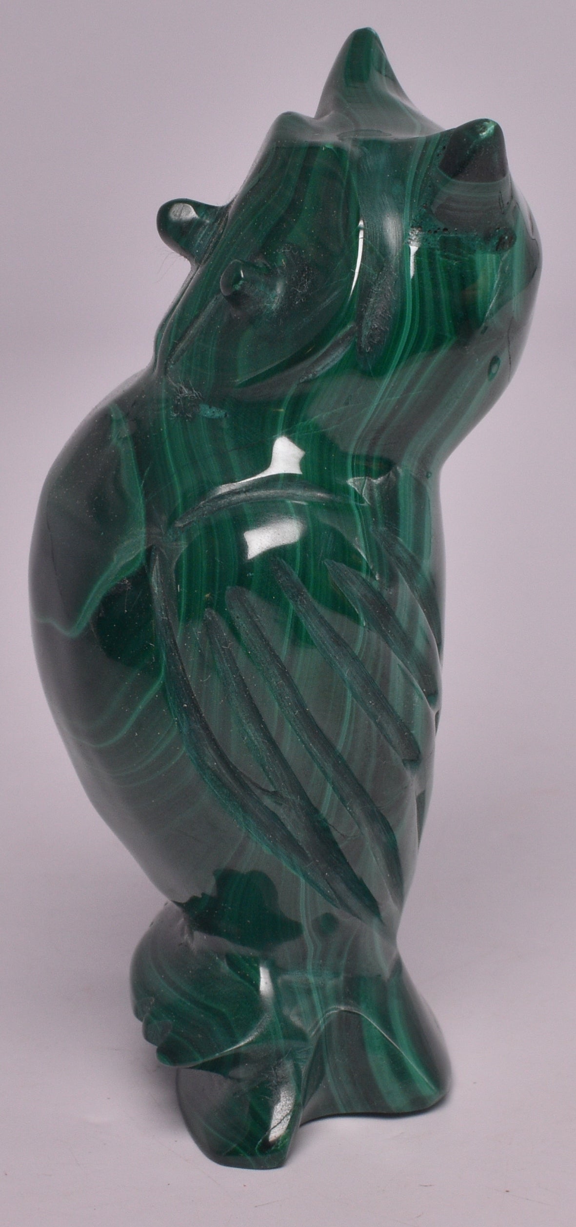 MALACHITE CRYSTAL OWL CARVING P1061