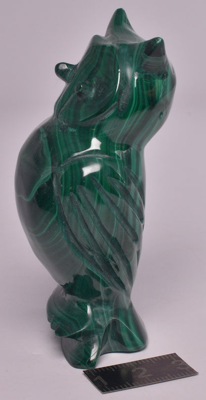 MALACHITE CRYSTAL OWL CARVING P1061