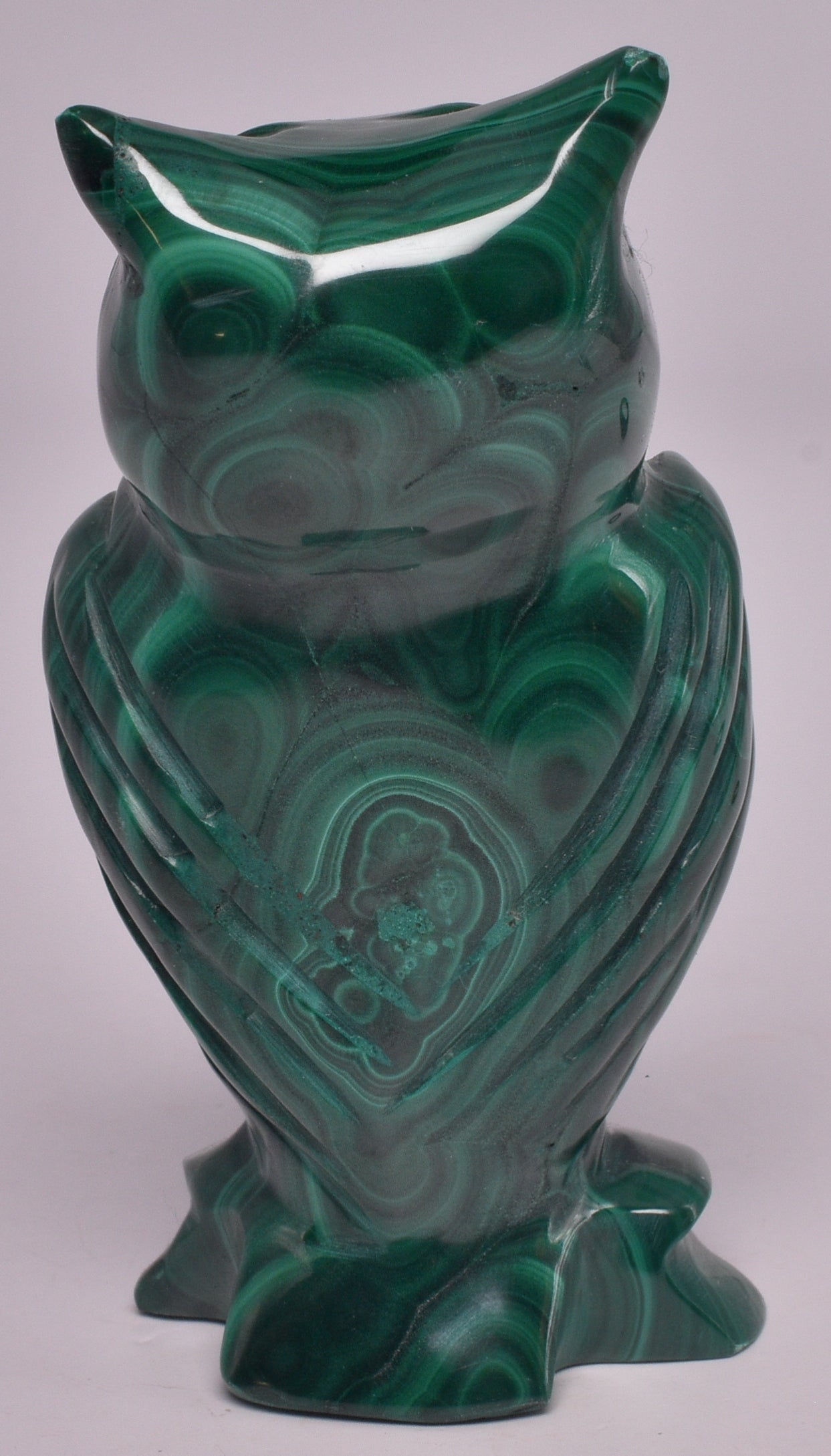 MALACHITE CRYSTAL OWL CARVING P1061