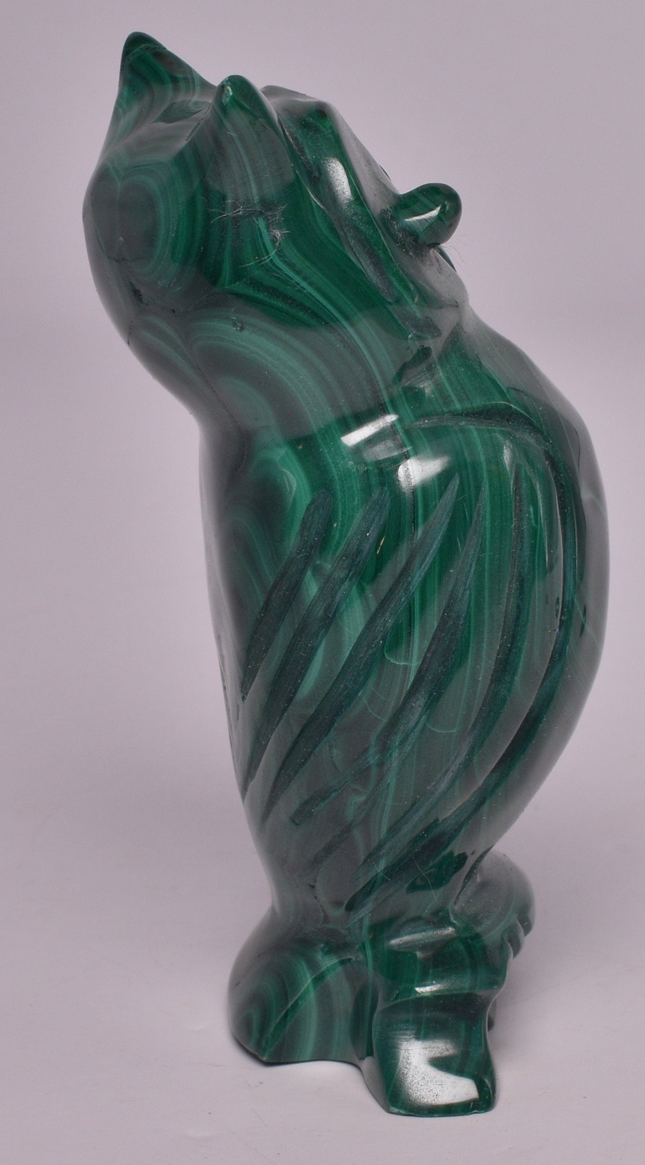 MALACHITE CRYSTAL OWL CARVING P1061