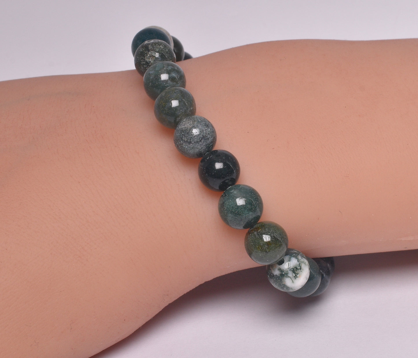 MOSS AGATE POLISHED CRYSTAL BRACELET J242