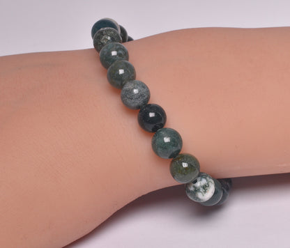 MOSS AGATE POLISHED CRYSTAL BRACELET J242