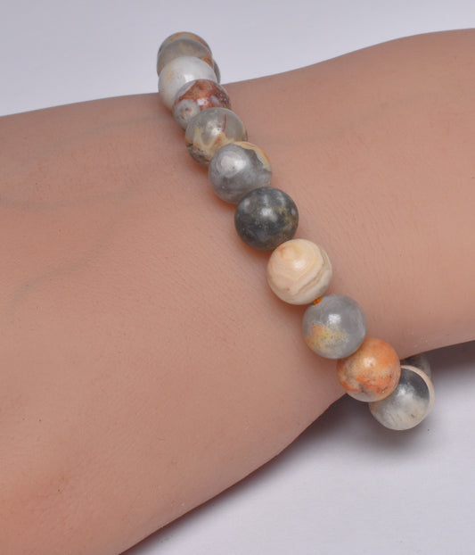 CRAZY LACE AGATE CRYSTAL BRACELET J252