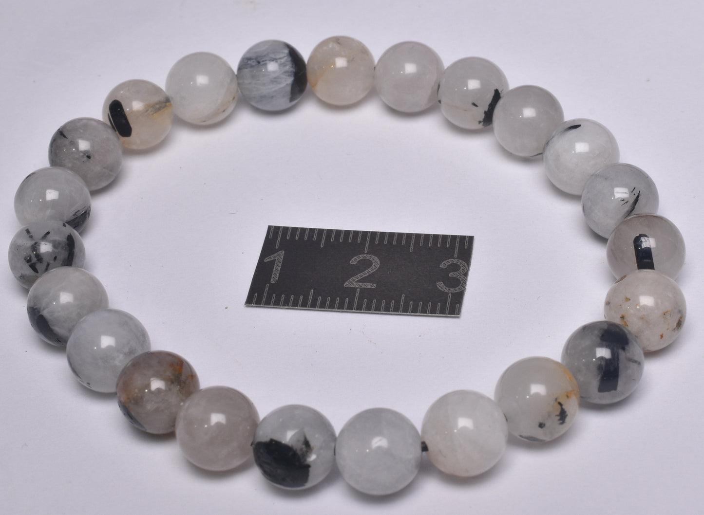 TOURMALTED QUARTZ POLISHED CRYSTAL BRACELET J261