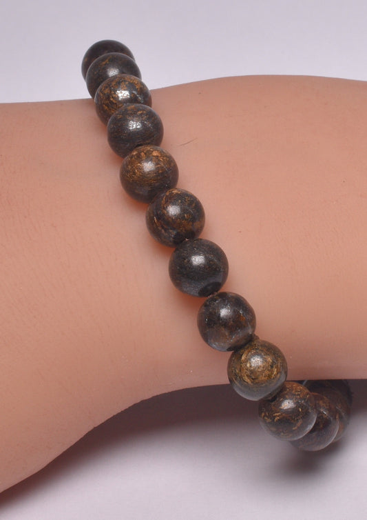 BRONZITE POLISHED CRYSTAL BRACELET J274