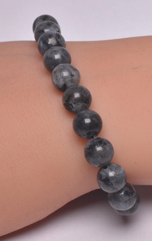 LARVIKITE POLISHED CRYSTAL BRACELET J276