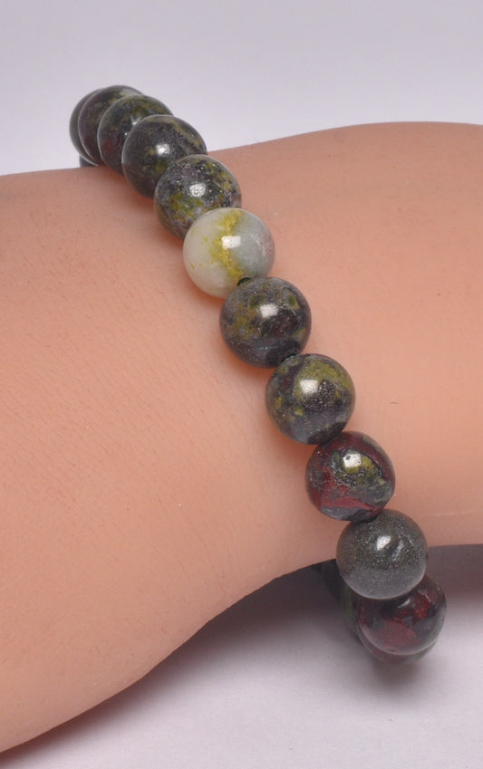 BLOODSTONE POLISHED CRYSTAL BRACELET J273