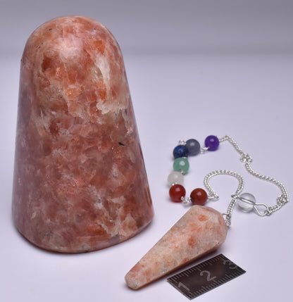 SUNSTONE POLISHED FREEFORM and PENDULUM P758