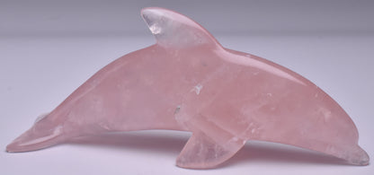 ROSE QUARTZ CARVED POLISHED DOLPHIN P760