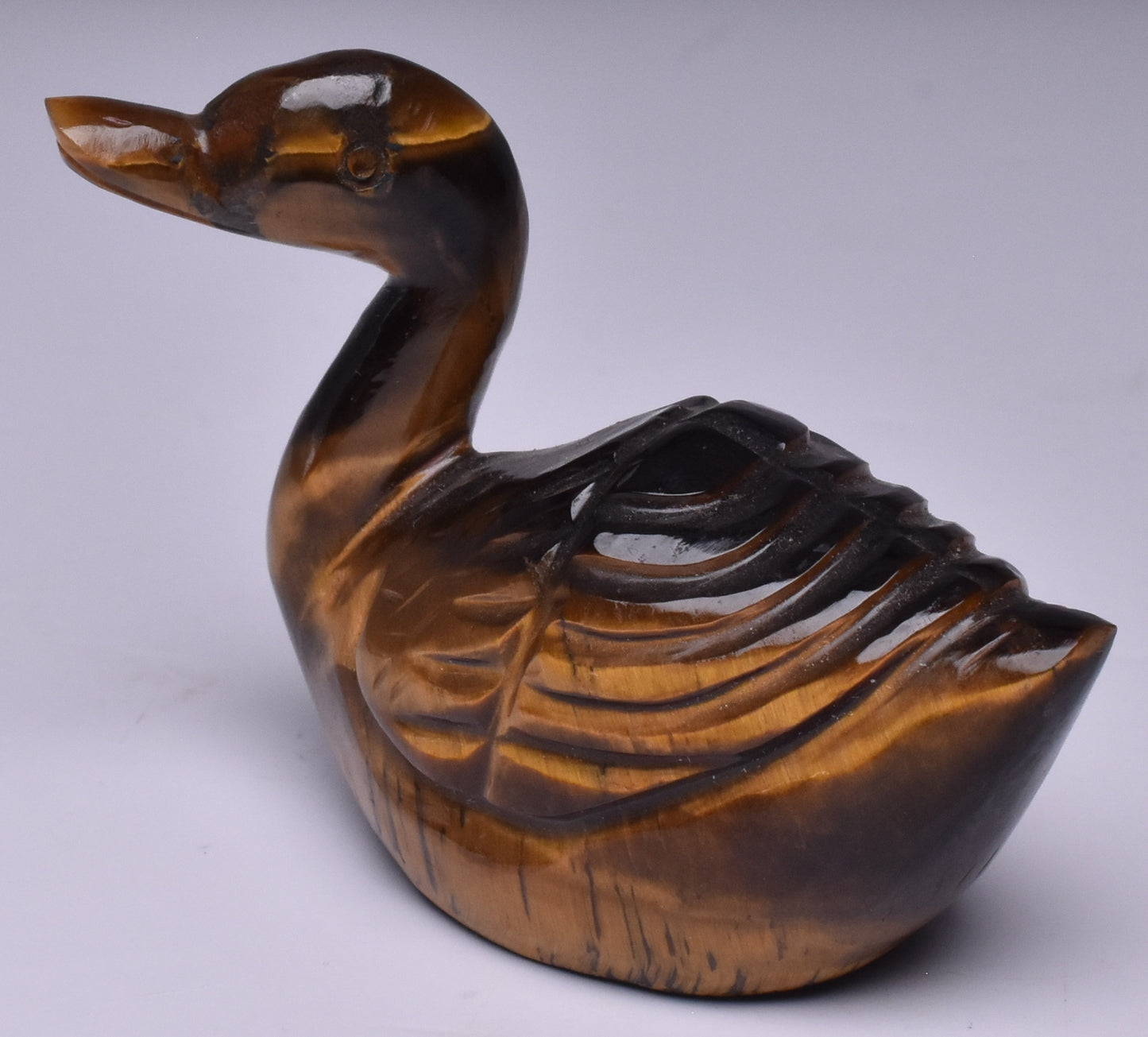 TIGER EYE CRYSTAL CARVED DUCK P1090