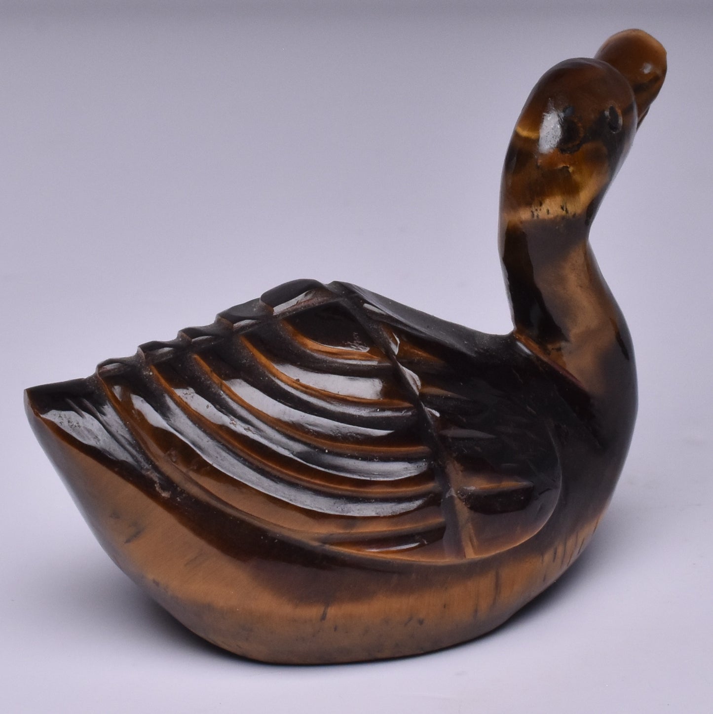 TIGER EYE CRYSTAL CARVED DUCK P1090