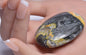 BUMBLEBEE MICROBIALITE JASPER POLISHED PALM STONE, INDONESIA P504