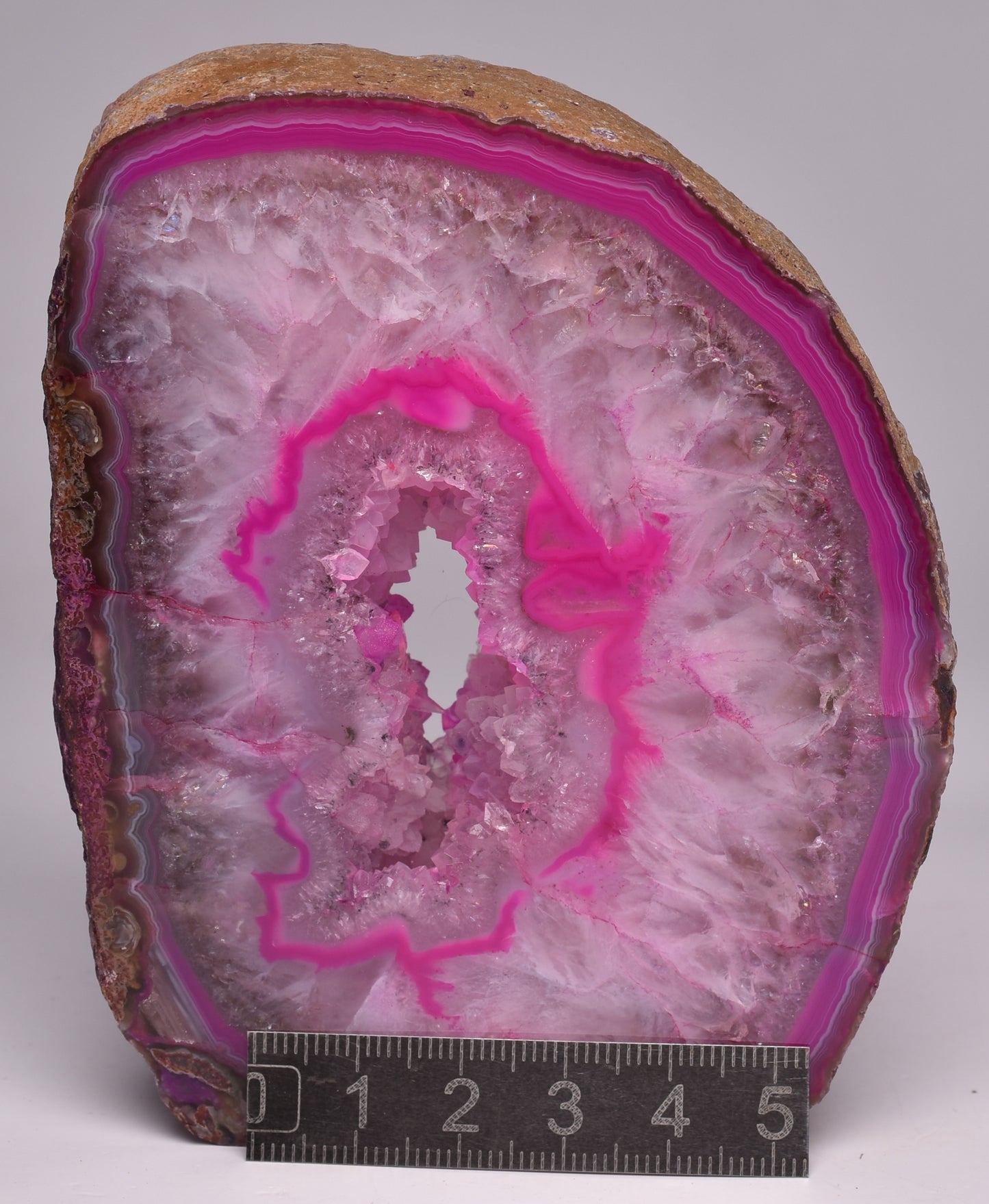 Agate, Dyed, Polished Geode Sliced from Brazil P328