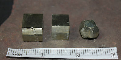 PYRITE CUBES X 2 HEXAGONAL PYRITE X1, La Roja, SPAIN 30g (M165)