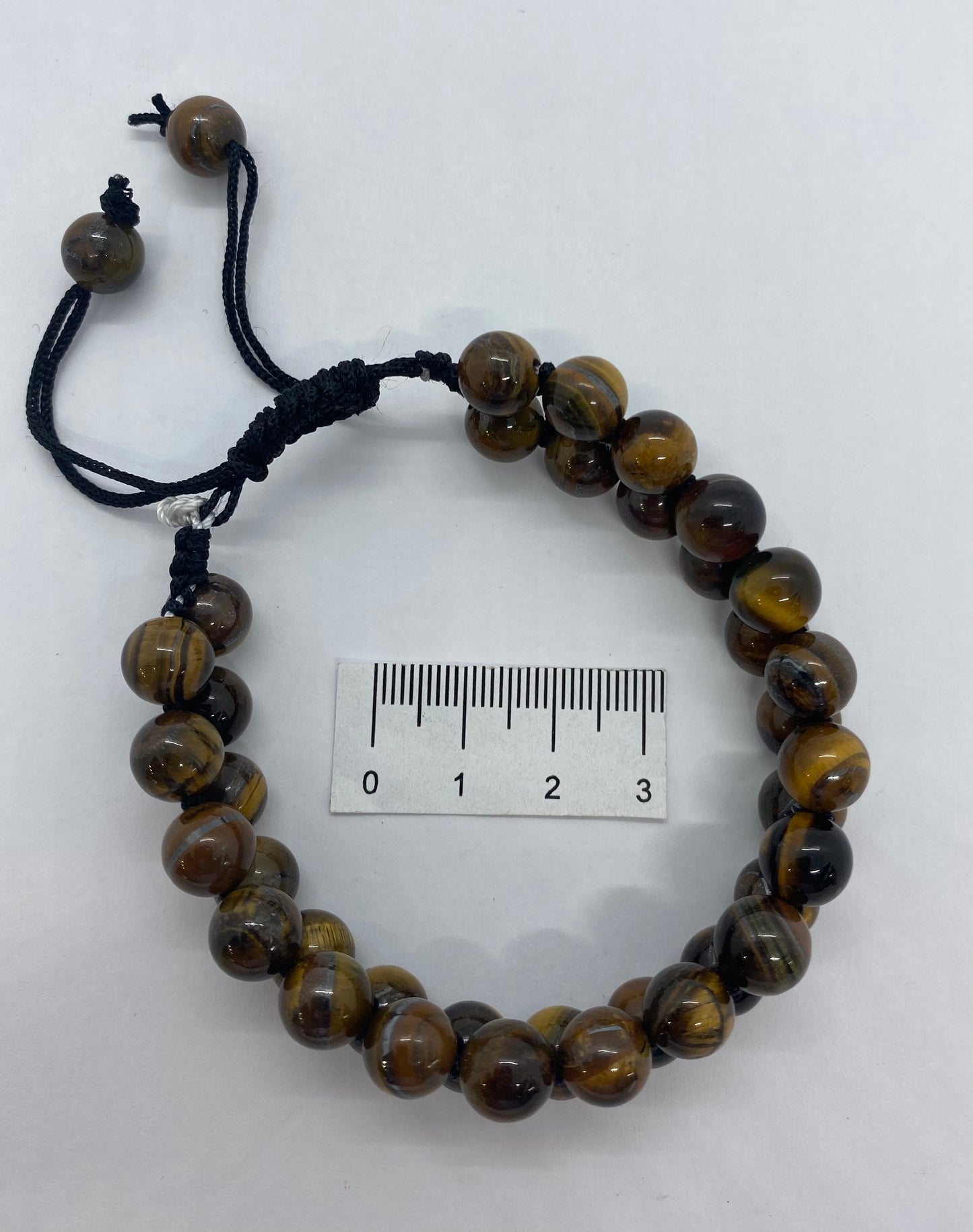 TIGER EYE POLISHED BEADED CRYSTAL BRACELET J07